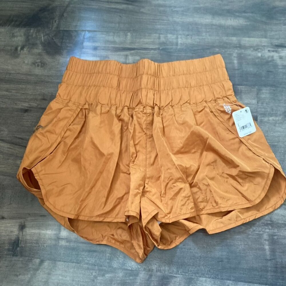 NWT Free People Movement The Way Home Athletic Shorts Orange Sz L
